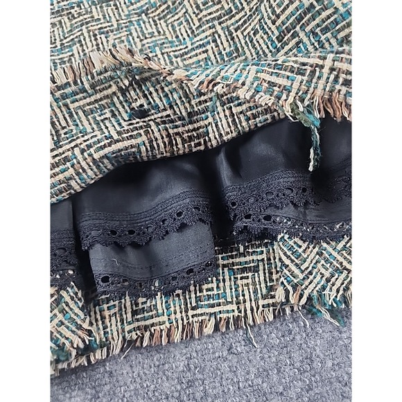 Anthropologie Elevenses Skirt 8 Tweed Wool‎ Blend Flounce Trumpet Office Siren - Picture 4 of 10